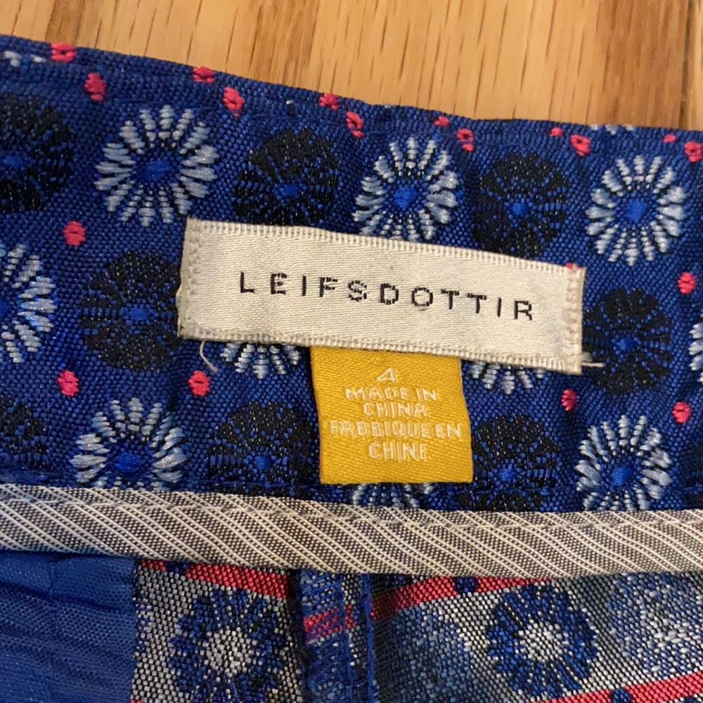 Anthropologie Leifsdottir blue patterned cropped pants - Picture 8 of 14
